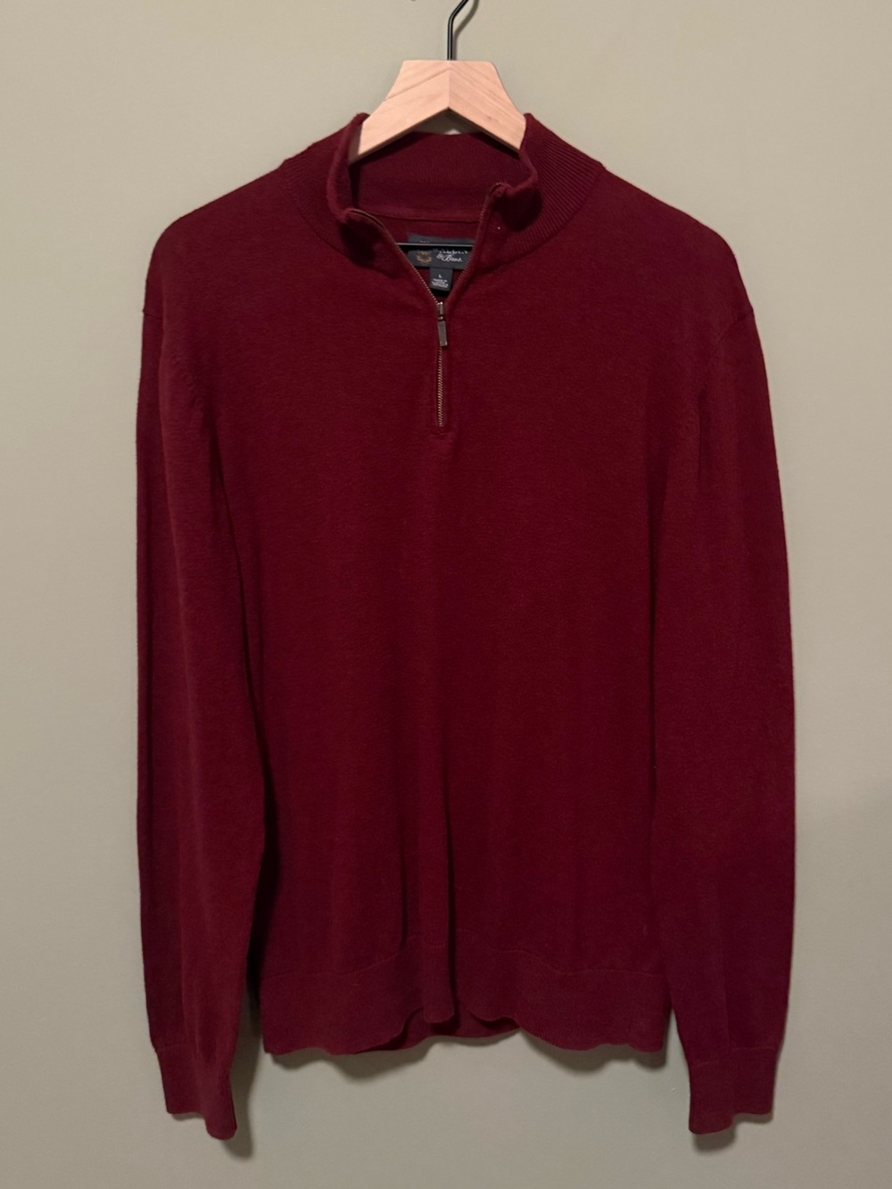Wallin & Bros Quarter-Zip Maroon Sweater | L